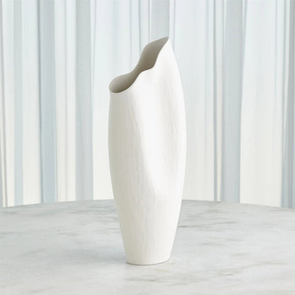 Horn White Vase by Global Views in matte white. Made from unique in a modern style.