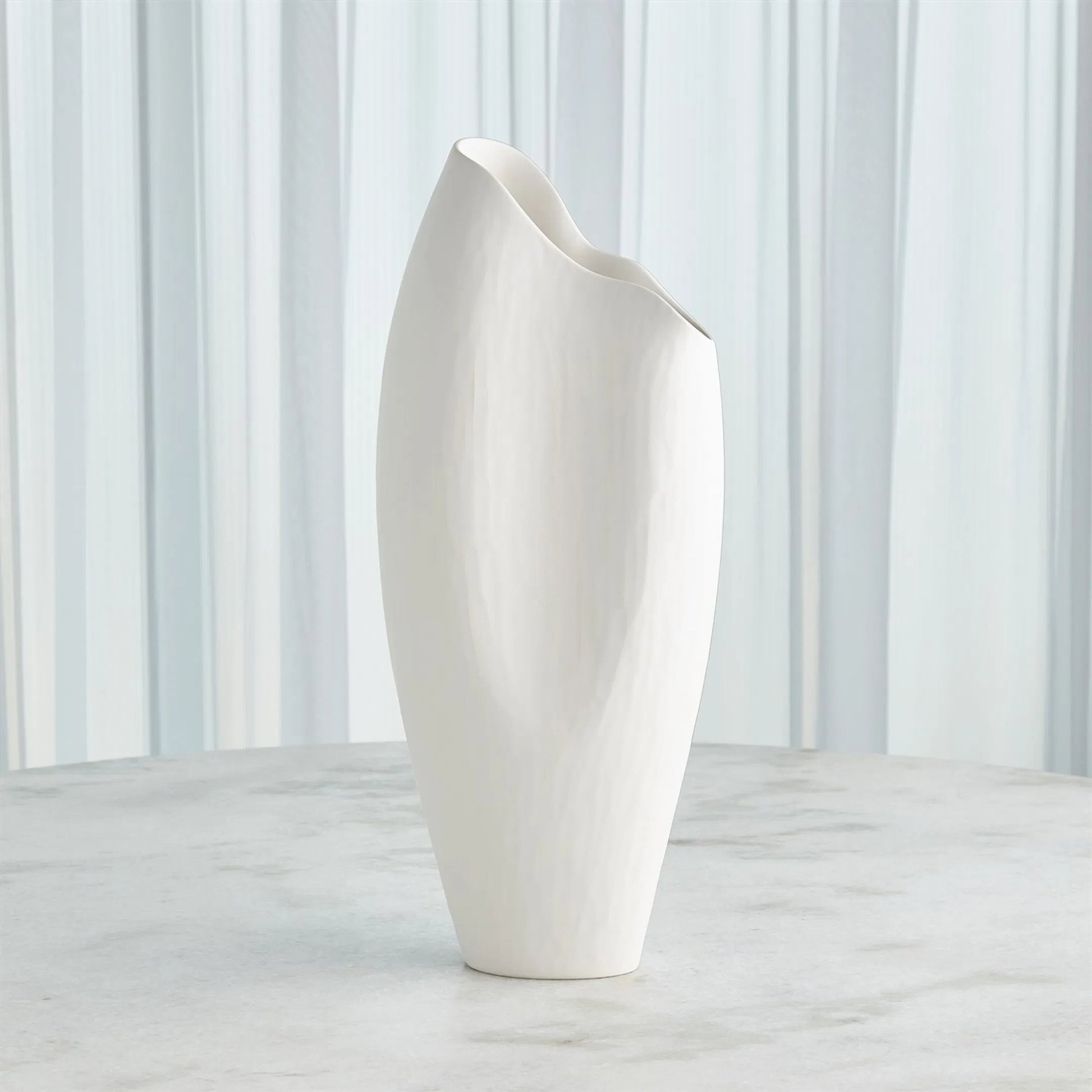 Horn White Vase by Global Views in matte white. Made from unique in a modern style.