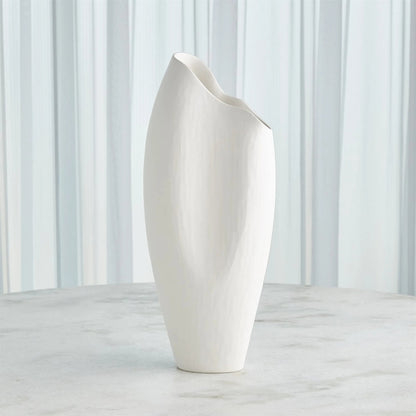 Horn White Vase by Global Views in matte white. Made from unique in a modern style.