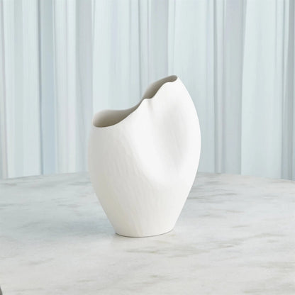 Horn White Vase by Global Views in matte white. Made from unique in a modern style.