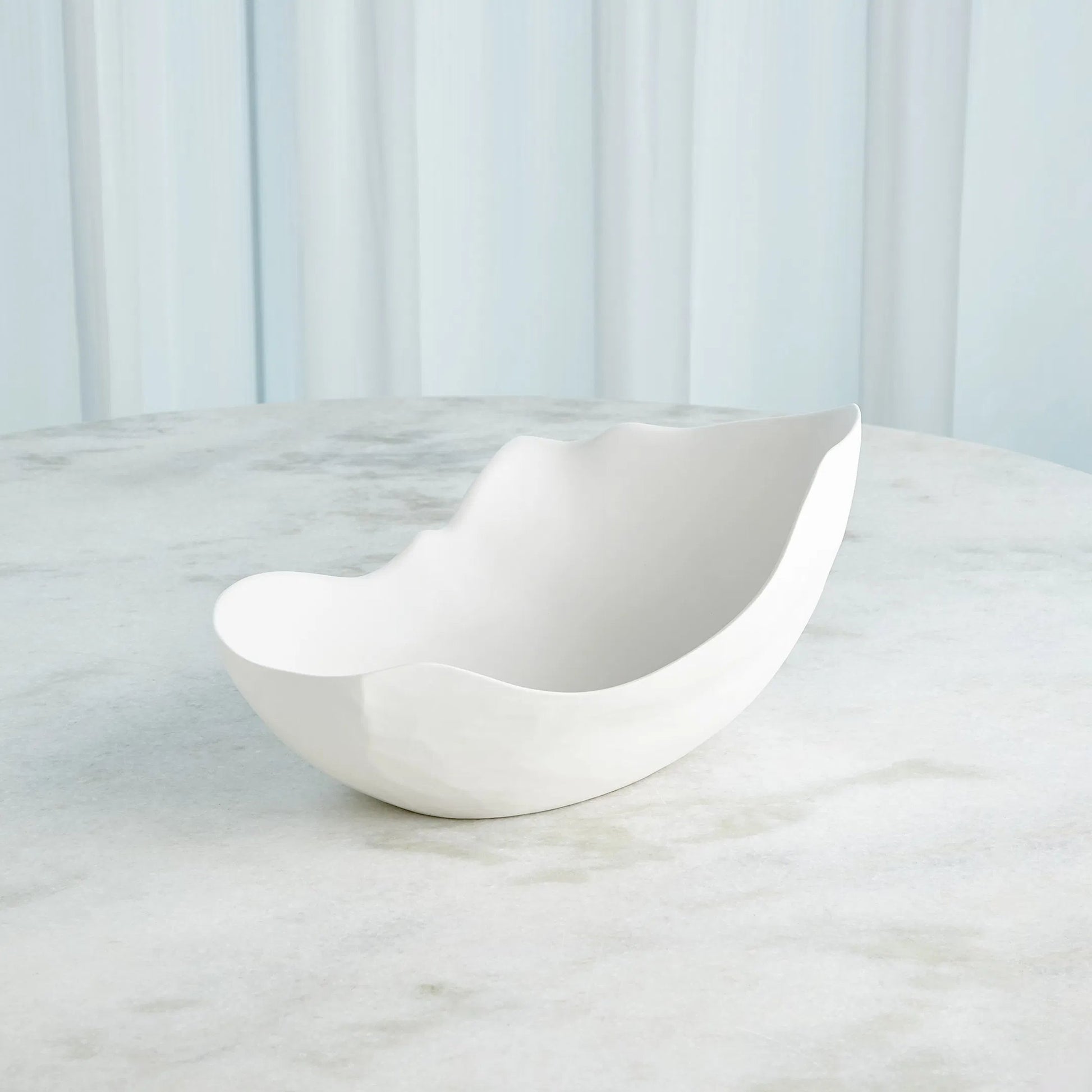 Horn Bowl, Matte White by Global Views in matte white. Made from ceramic in a modern style.