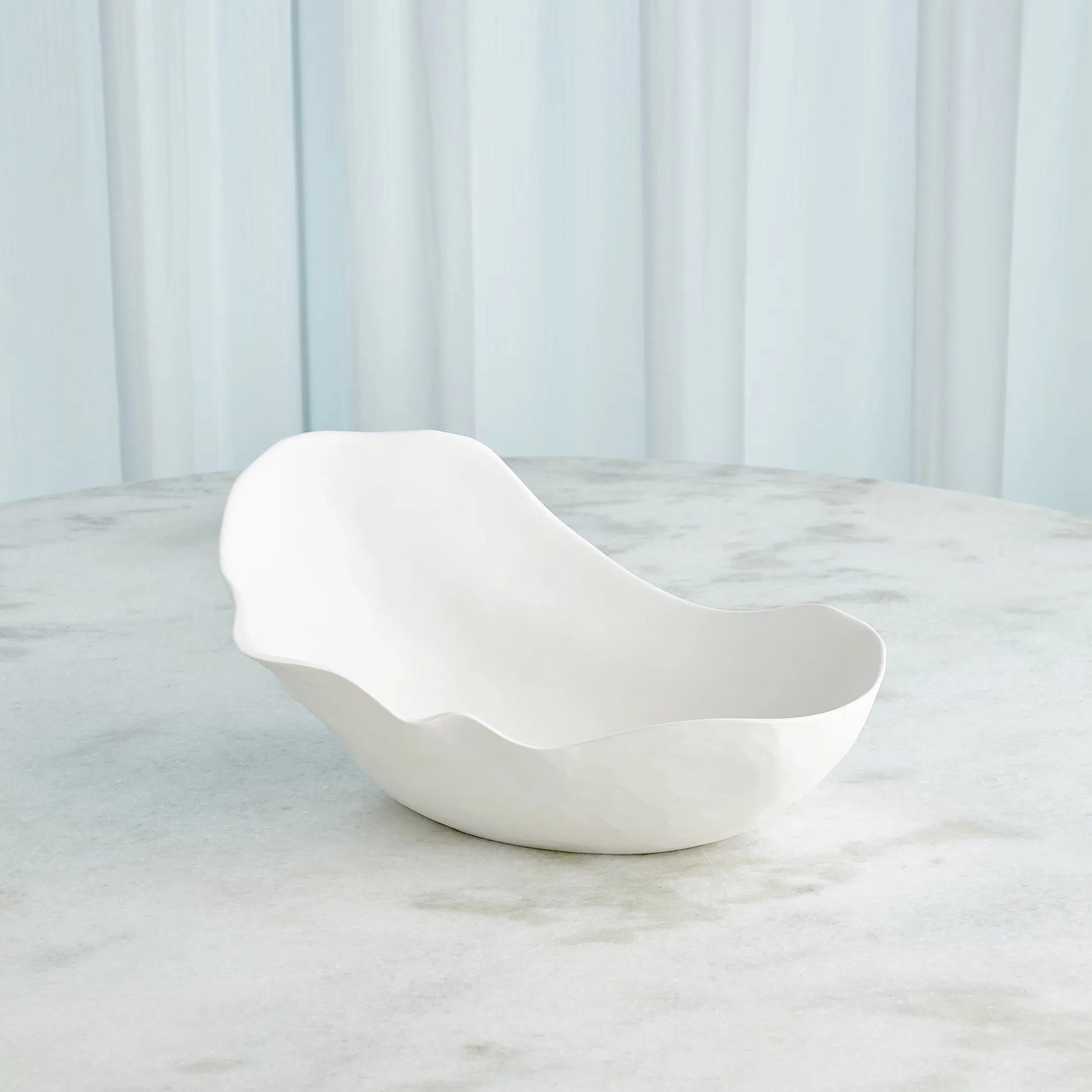 Horn Bowl, Matte White by Global Views in matte white. Made from ceramic in a modern style.