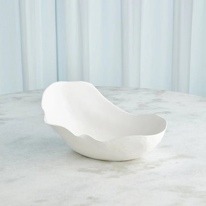 Horn Bowl, Matte White by Global Views in matte white. Made from ceramic in a modern style.