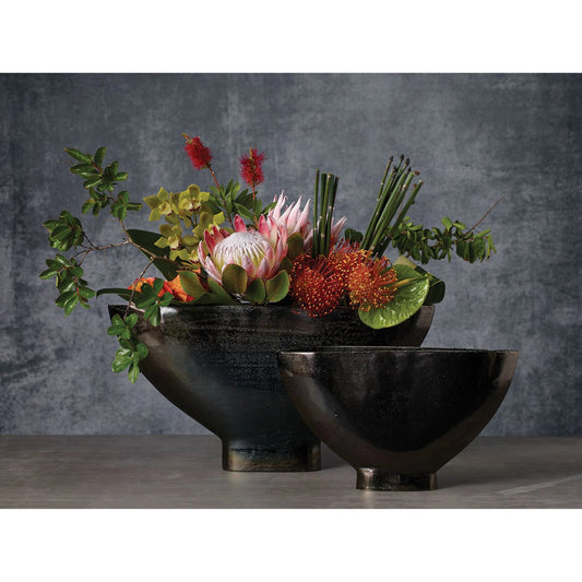 Evolution Vase by Accent Decor in black. Made from metal in a modern style.