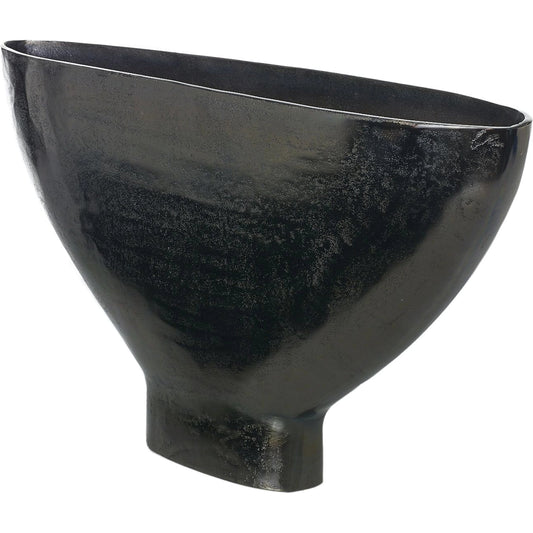 Evolution Vase by Accent Decor in black. Made from metal in a modern style.