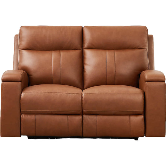 Venice 2-Seat Zero Gravity Leather Sofa by Hydeline in nutmeg brown. Made from leather, pu leather, solid hardwood kiln dried in a unique style.
