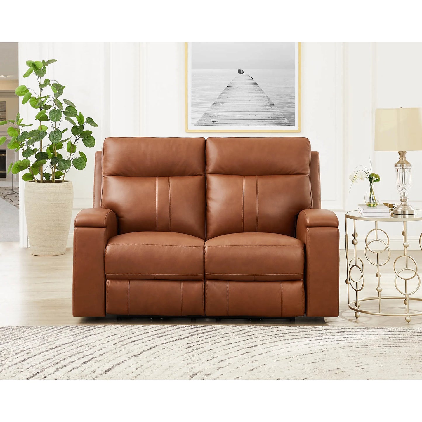 007 SI-2379375 | Lifestyle | Venice 2-Seat Zero Gravity Leather Sofa by Hydeline in nutmeg brown. Made from leather, pu leather, solid hardwood kiln dried in a traditional style.