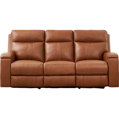 Venice 3-Seat Zero Gravity Leather Sofa by Hydeline in nutmeg brown. Made from leather, pu leather, solid hardwood kiln dried in a traditional style.
