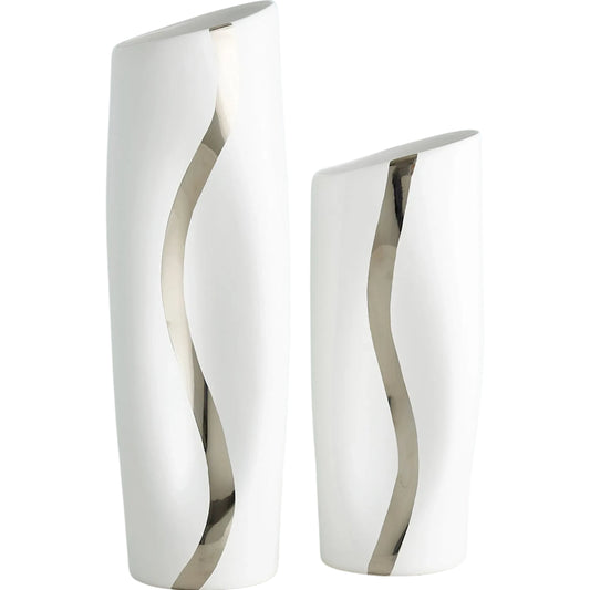 Loose Stripe Vase by Global Views in platinum. Made from unique in a unique style.