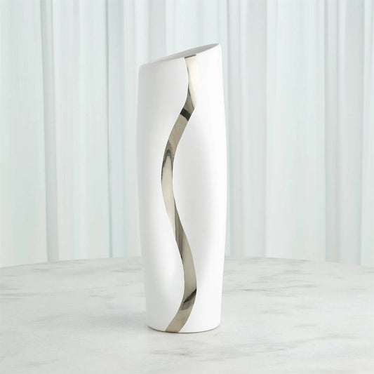Loose Stripe Vase by Global Views in platinum. Made from unique in a modern style.