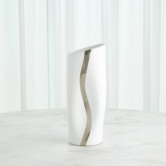 Loose Stripe Vase by Global Views in platinum. Made from unique in a modern style.