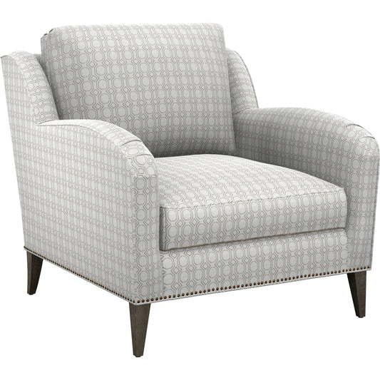 Coconut Grove Chair by Lexington in white, ivory and dark brown. Made from mahogany, fabric in a unique style.