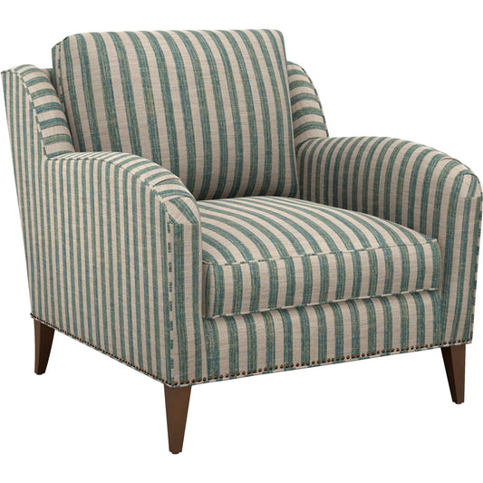 Coconut Grove Chair by Lexington in beige, green and brown. Made from mahogany, fabric in a unique style.