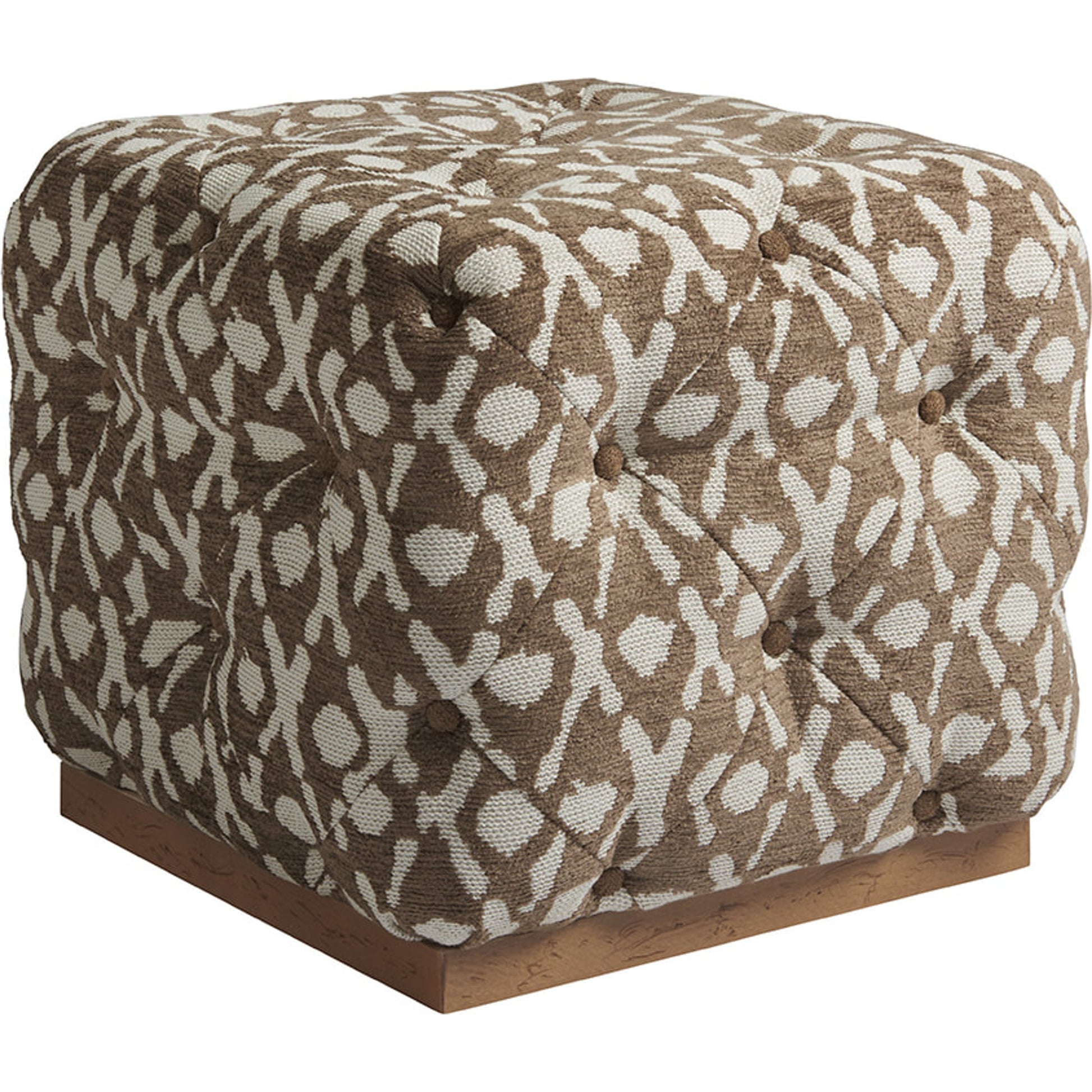 Auburn Cubed Ottoman by Tommy Bahama Home in natural. Made from unique in a modern style.