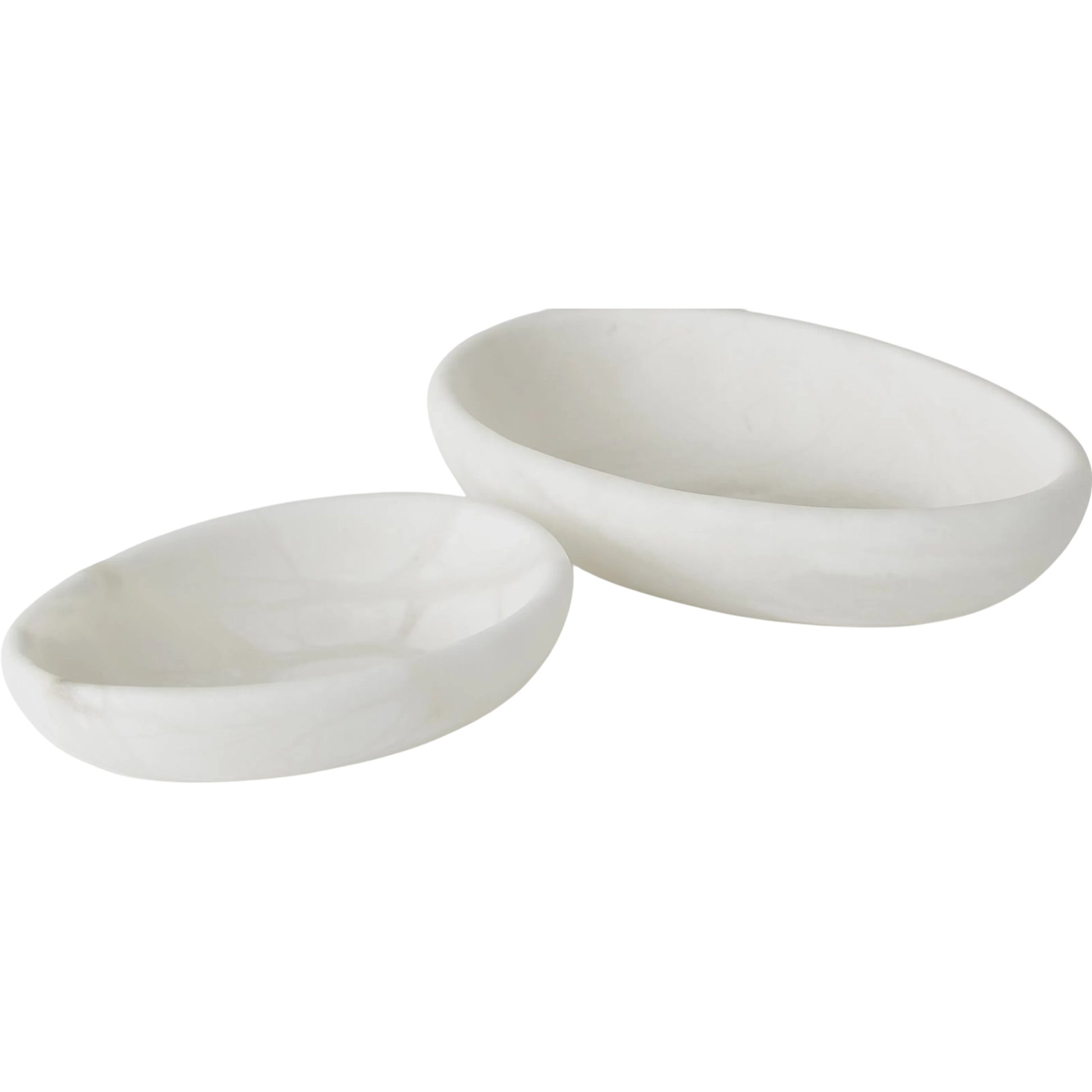 Oblique Alabaster Bowl by Global Views in white. Made from alabaster in a unique style.