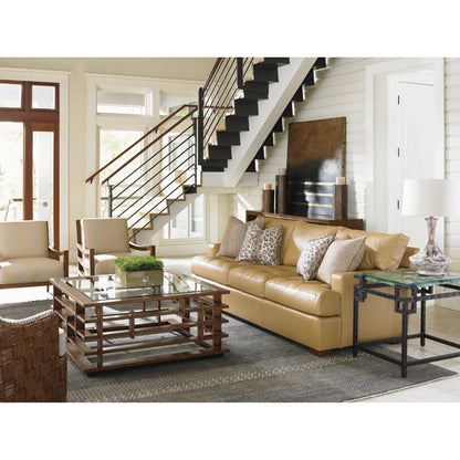 Hermes Reef Glass Top End Table by Tommy Bahama Home. Made from unique in a modern style.