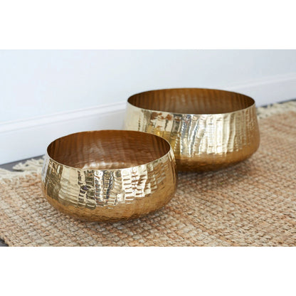 Roberi Bowl by Accent Decor in gold. Made from metal in a modern style.
