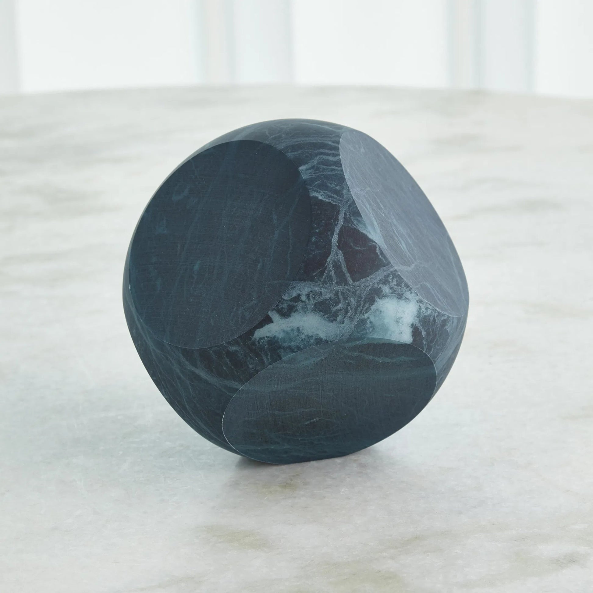Square Alabaster Object by Global Views. Made from alabaster in a modern style.