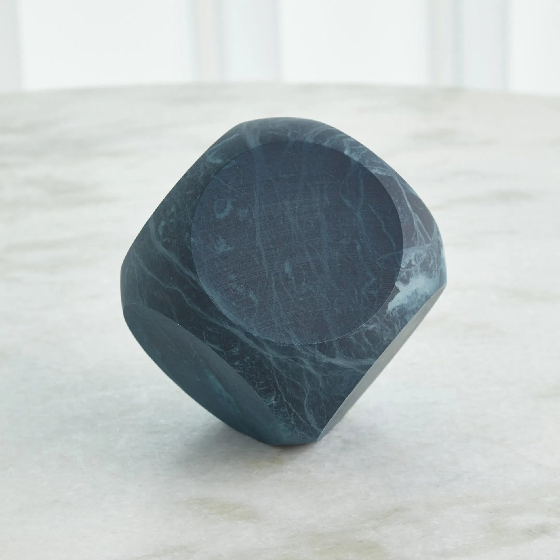 Square Alabaster Object by Global Views. Made from alabaster in a modern style.