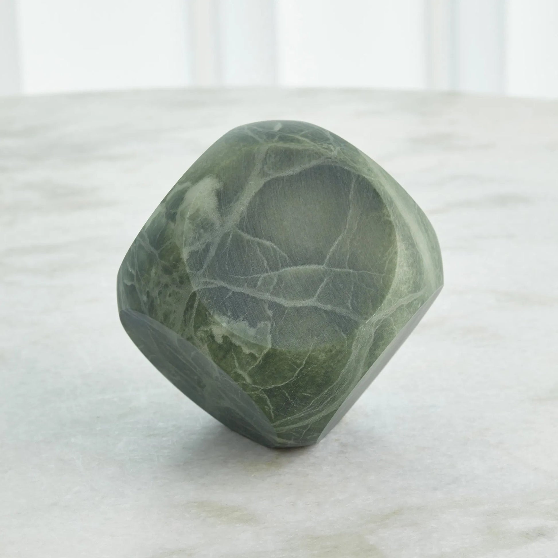 Square Alabaster Object by Global Views. Made from alabaster in a modern style.
