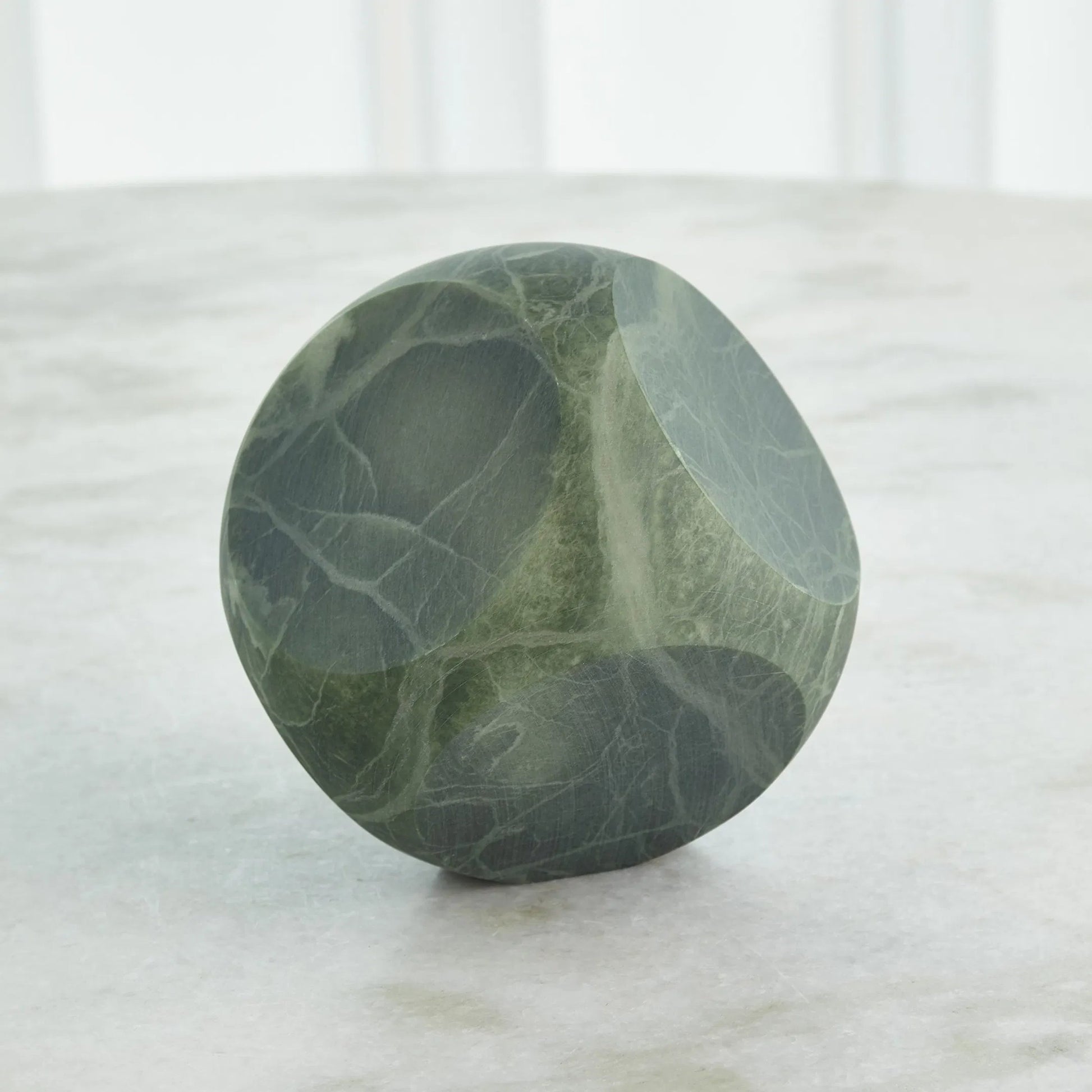 Square Alabaster Object by Global Views. Made from alabaster in a modern style.