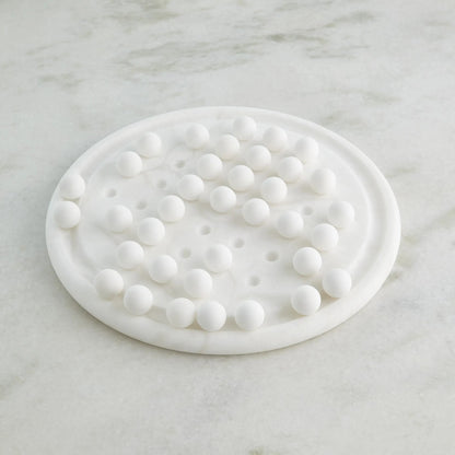 Alabaster Solitaire Game Set by Global Views. Made from alabaster in a modern style.