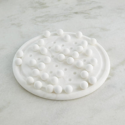 Alabaster Solitaire Game Set by Global Views. Made from alabaster in a modern style.