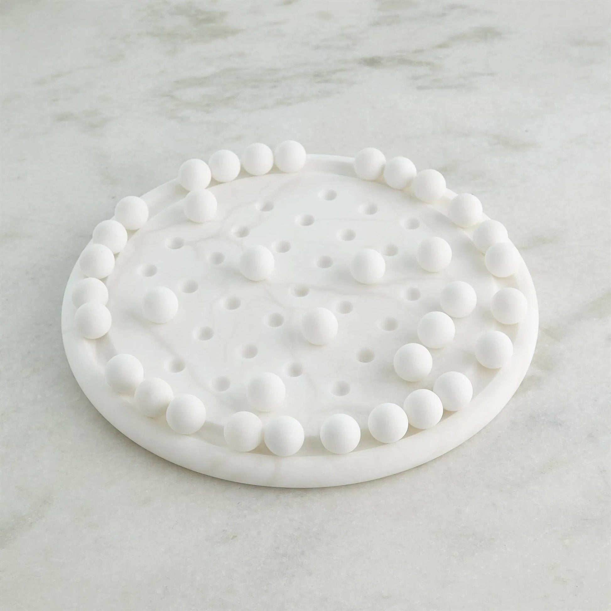 Alabaster Solitaire Game Set by Global Views. Made from alabaster in a modern style.