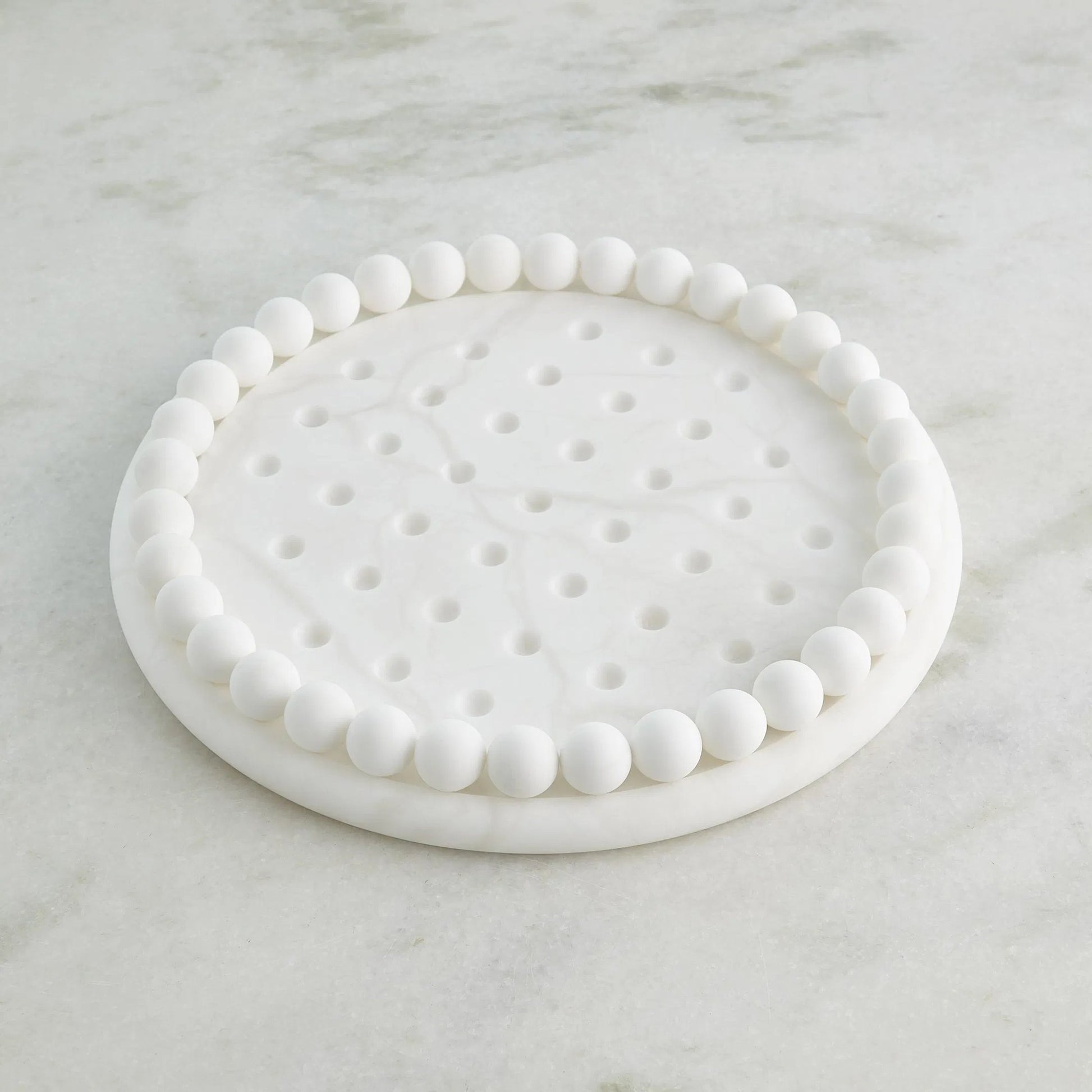 Alabaster Solitaire Game Set by Global Views. Made from alabaster in a modern style.