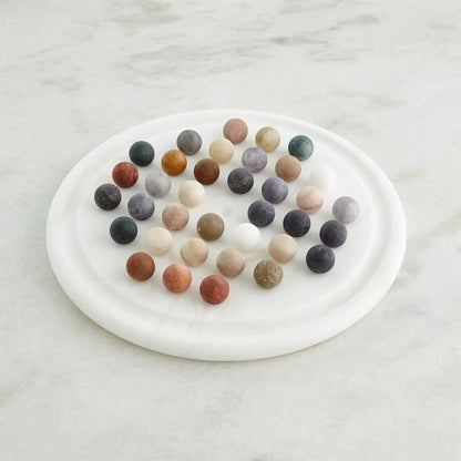 Alabaster Solitaire Game Set by Global Views. Made from alabaster in a modern style.
