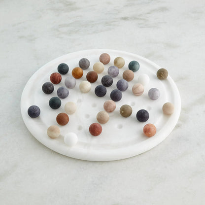 Alabaster Solitaire Game Set by Global Views. Made from alabaster in a modern style.