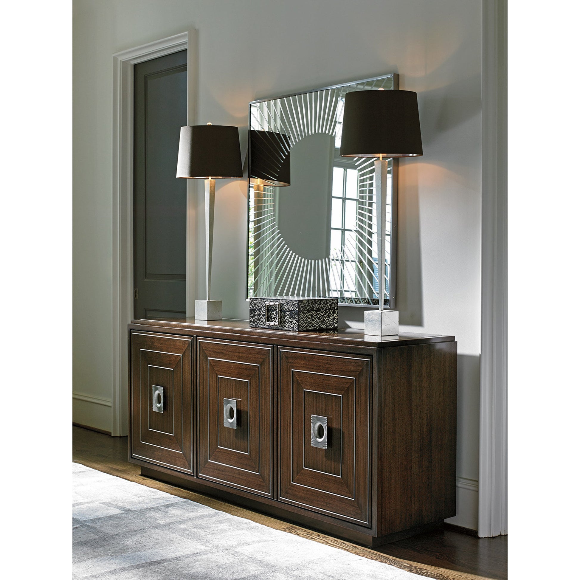 Calliope Square Sunburst Mirror by Lexington. Made from unique in a modern style.