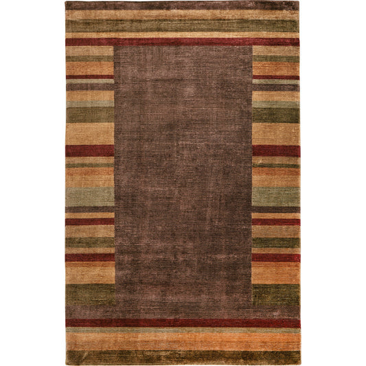 Keystone Stripes Rug - 7171F by Feizy in brown, green, red. Made from wool, viscose in a unique style.