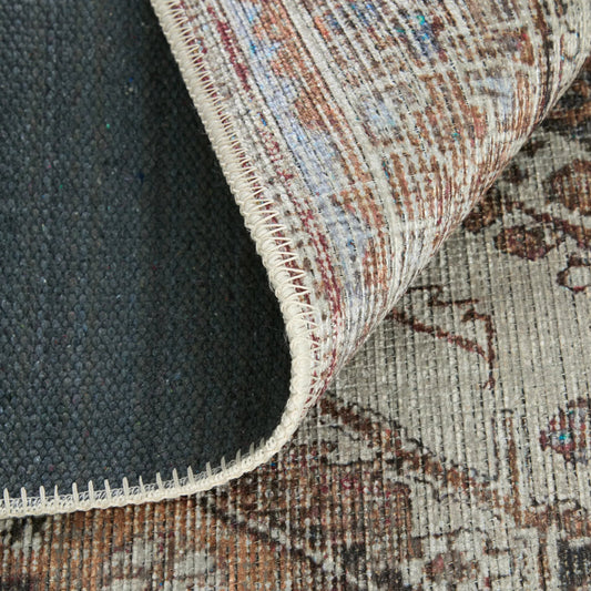 Percy Transitional Rug - 39ANF by Feizy in ivory, orange, brown. Made from polyester in a unique style.