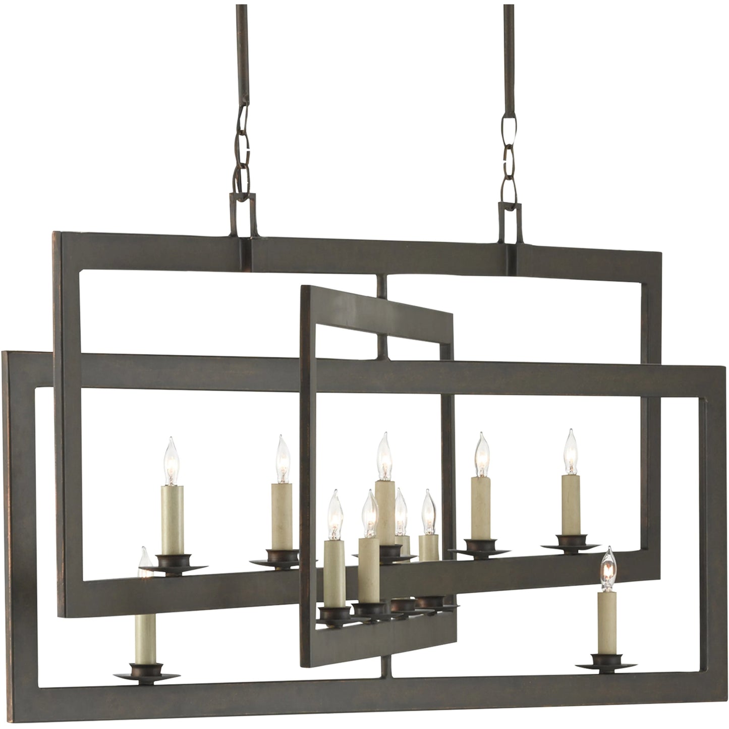 010 SR-767928 | Additional Silo | Middleton Rectangular Chandelier by Currey and Company. Made from wrought iron in a modern style.