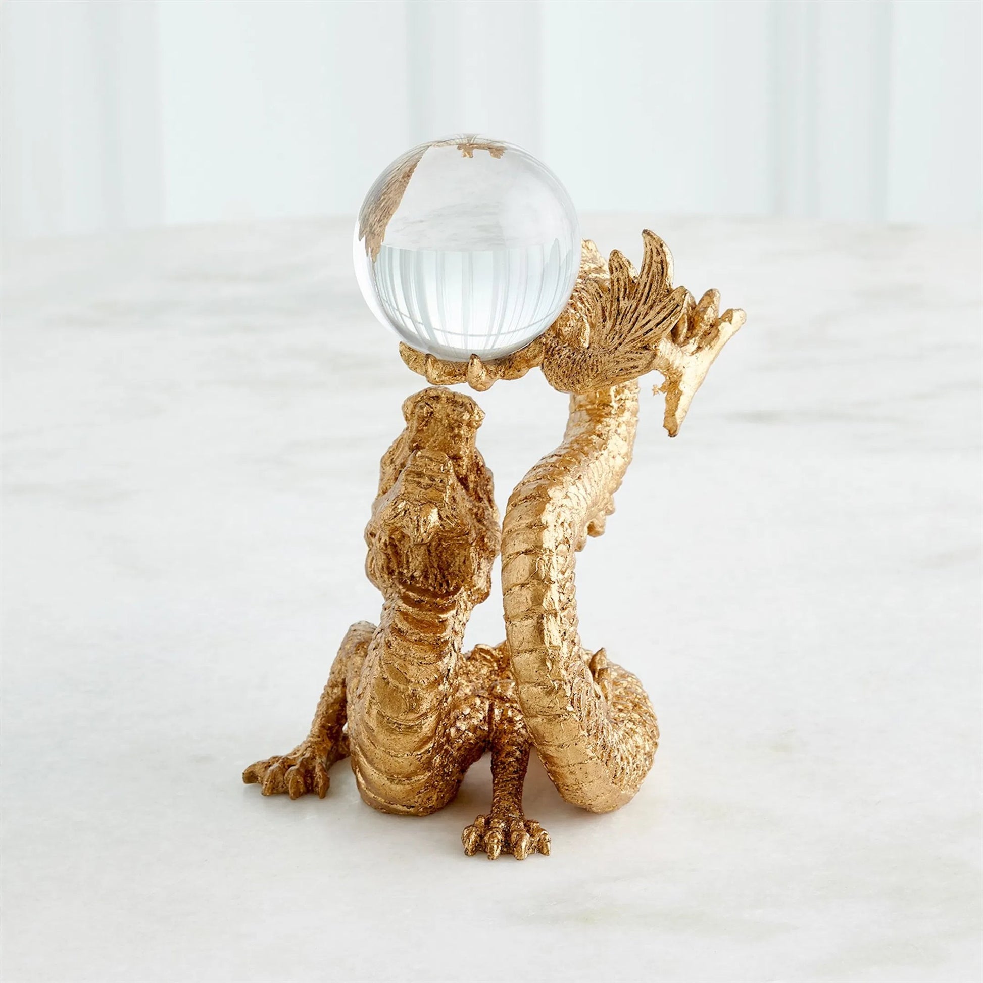 Dragon Holding Sphere by Global Views in gold. Made from unique in a modern style.