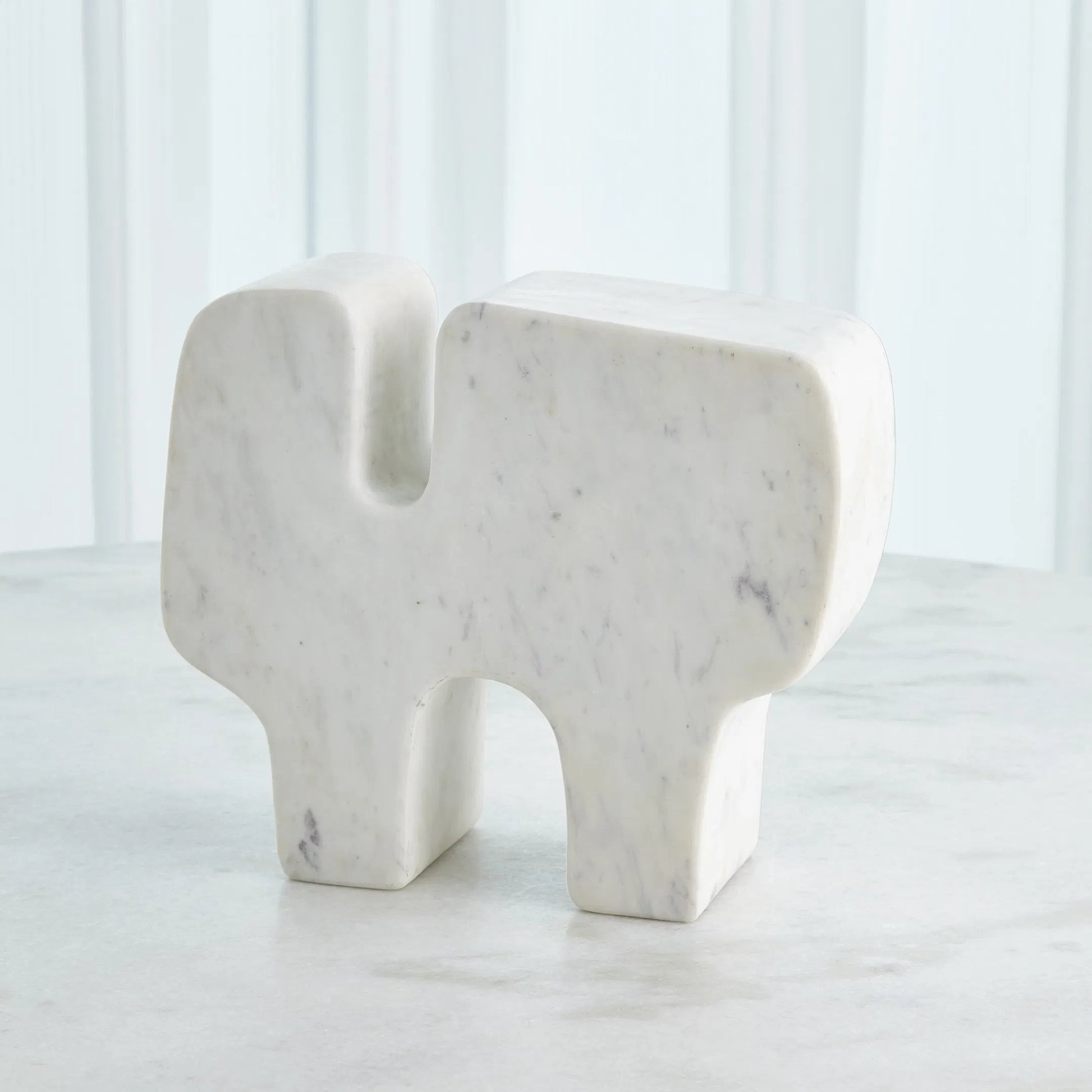 Abstract Marble Sculpture by Global Views. Made from banswara marble in a modern style.