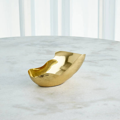 Free Form Bowl by Global Views. Made from brass in a modern style.