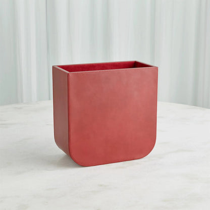 Radius Edge Leather Wastebasket by Global Views. Made from unique in a transitional style.