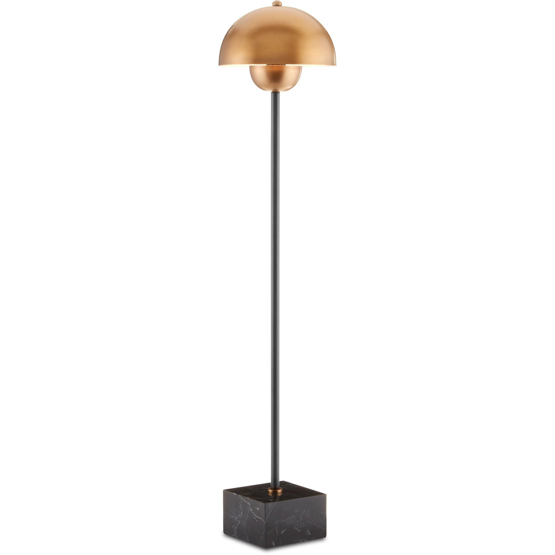 La Rue Table Lamp by Currey and Company in brushed brass, black. Made from metal, marble in a modern style.