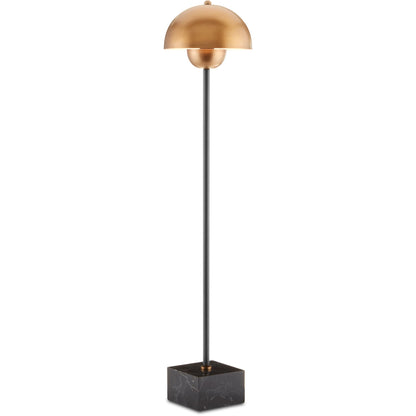 La Rue Table Lamp by Currey and Company in brushed brass, black. Made from metal, marble in a modern style.