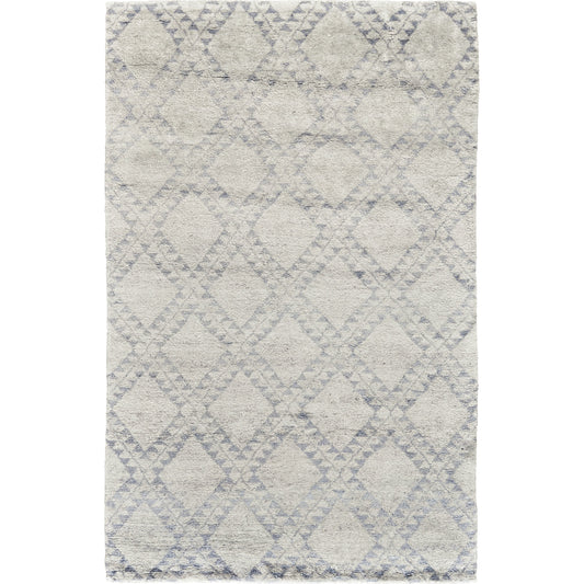 Abytha Transitional Diamond Rug - 6458F by Feizy in gray, blue, ivory. Made from wool, viscose in a unique style.