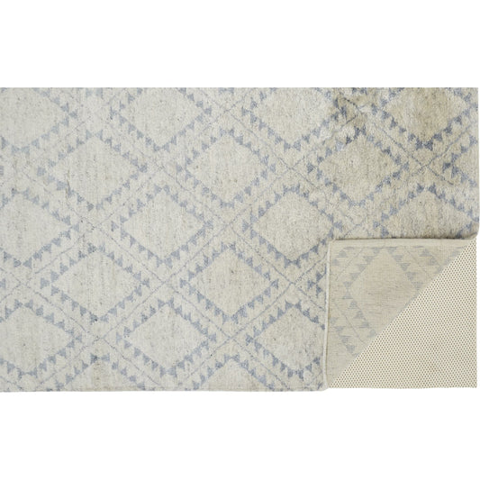 Abytha Transitional Diamond Rug - 6458F by Feizy in gray, blue, ivory. Made from wool, viscose in a unique style.