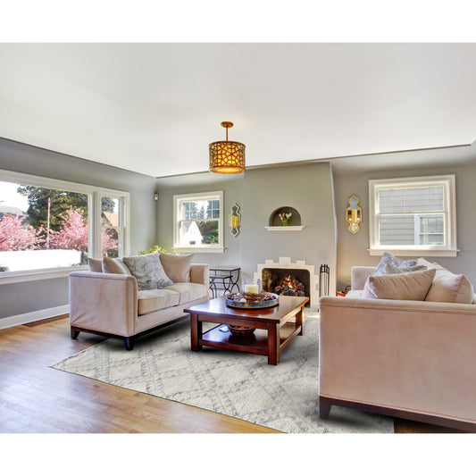 Abytha Transitional Diamond Rug - 6458F by Feizy in gray, blue, ivory. Made from wool, viscose in a unique style.