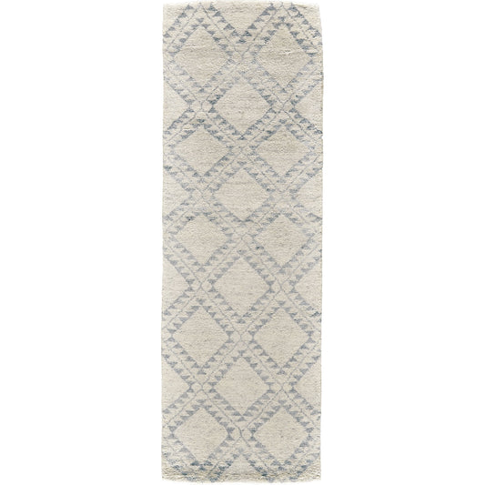 Abytha Transitional Diamond Rug - 6458F by Feizy in gray, blue, ivory. Made from wool, viscose in a unique style.