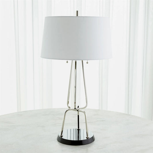 Intersecting Lamp by Global Views in nickel and brass. Made from unique in a unique style.