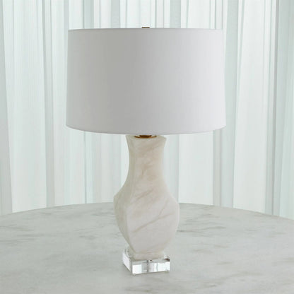 Alabaster Square Urn Lamp by Global Views in alabaster and brass. Made from unique in a modern style.