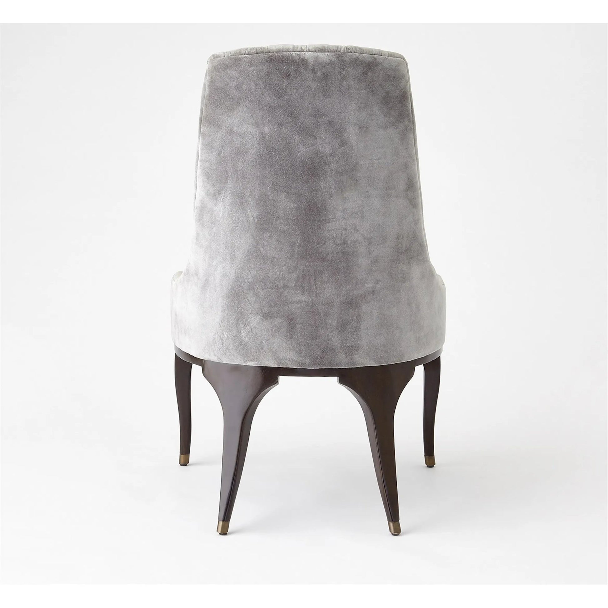 Channel Grey Tufted Dining Chair by Global Views in walnut, muslin and dark waxed oiled walnut. Made from unique in a traditional style.