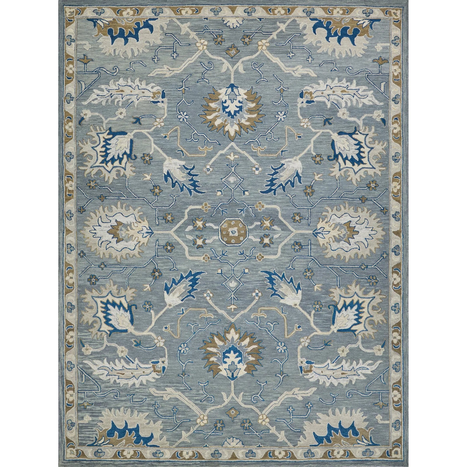 Newport 7328 Rug by Exquisite Rugs in gray, blue. Made from new zealand wool in a unique style.