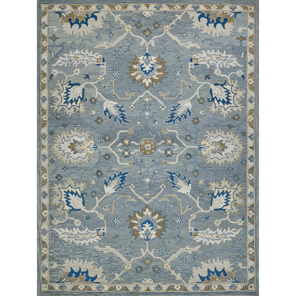 Newport 7328 Rug by Exquisite Rugs in gray, blue. Made from new zealand wool in a unique style.